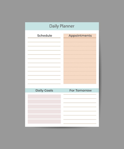 Premium Vector  Daily planner schedule for day with goals notes