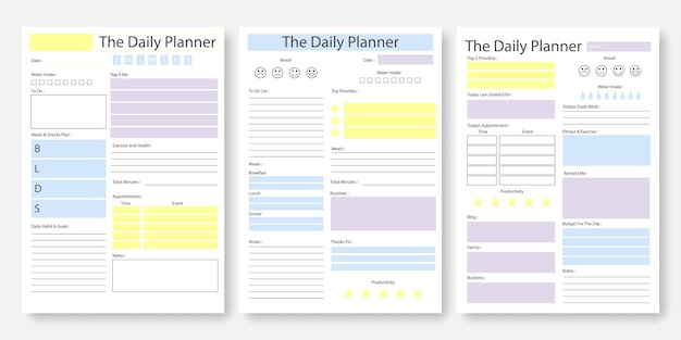 Daily planner template