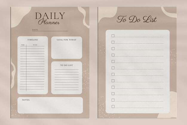 Vector daily planner template