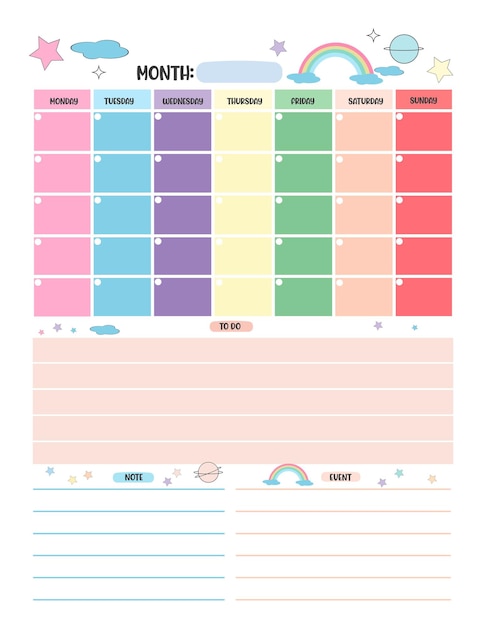 Vector daily planner