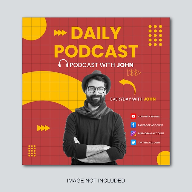 Daily Podcast Social Media Banner Template