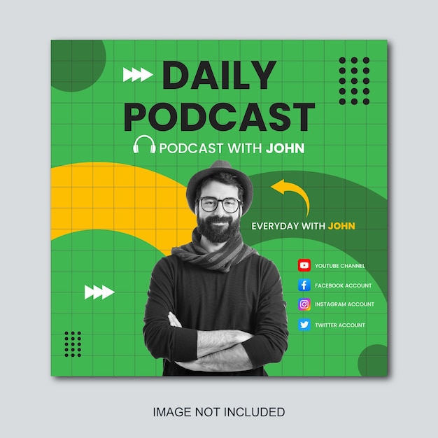 Daily Podcast Social Media Banner Template