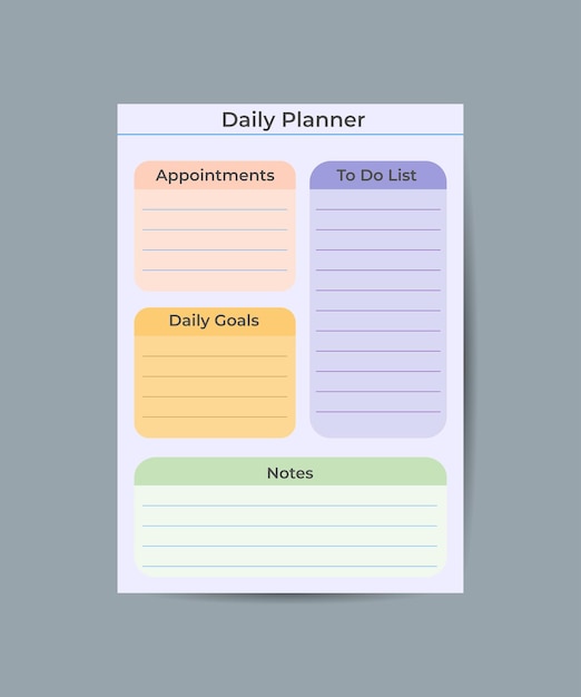 Daily Routines planner template minimalist planners Business organizer page