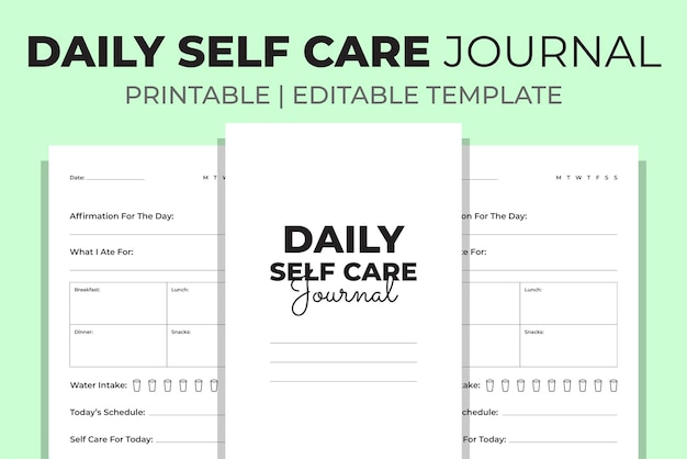 Daily self care journal kdp interior