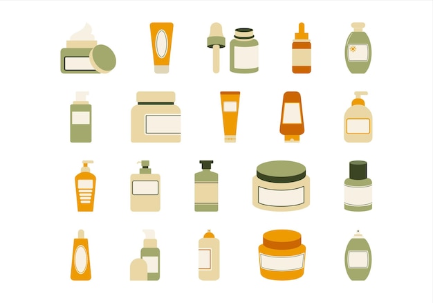 Vector daily skincare illustration element set