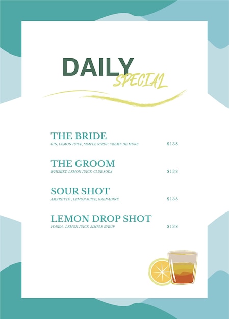 daily special menu poster