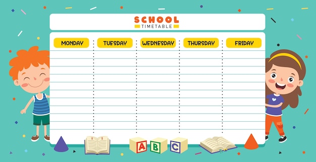 Daily And Weekly Planner For Children