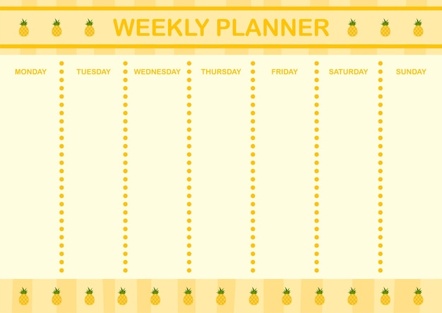 Daily and weekly planner with Pineapple