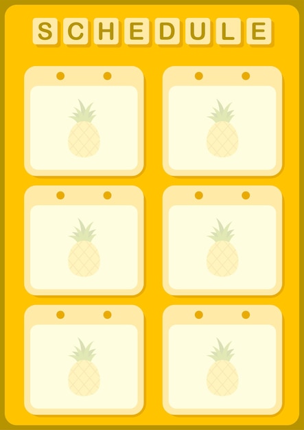 Vector daily and weekly planner with pineapple