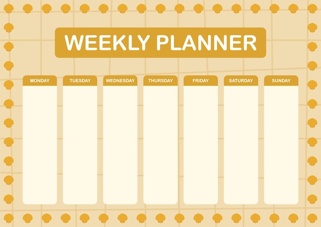 Daily and weekly planner with Seashell