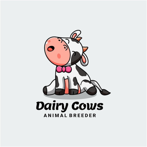 Dairy cow character mascot design