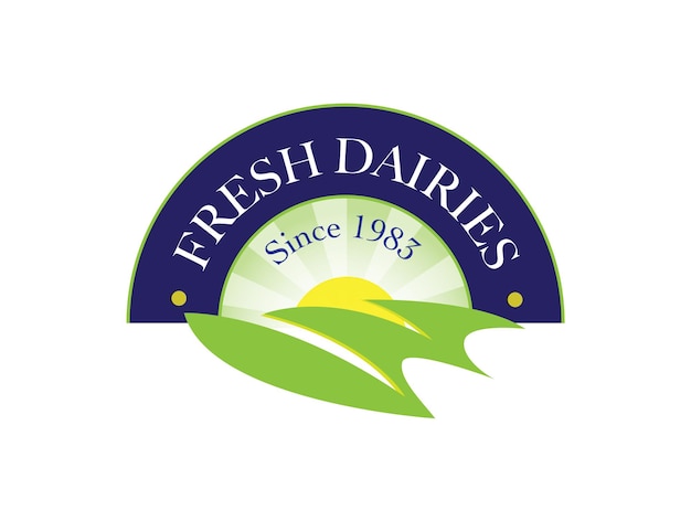 Шаблон логотипа молочной фермы