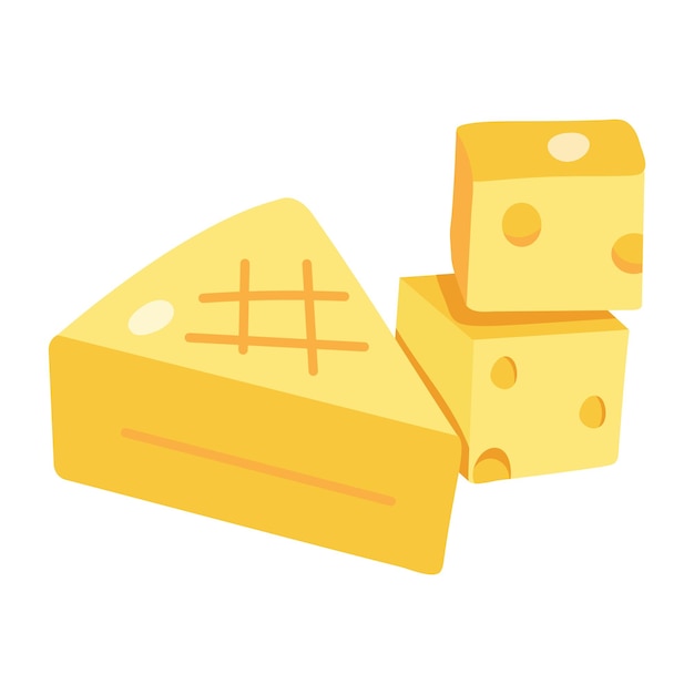 Vector dairy product, hand drawn icon of cheese