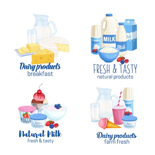 Dairy products  banners.