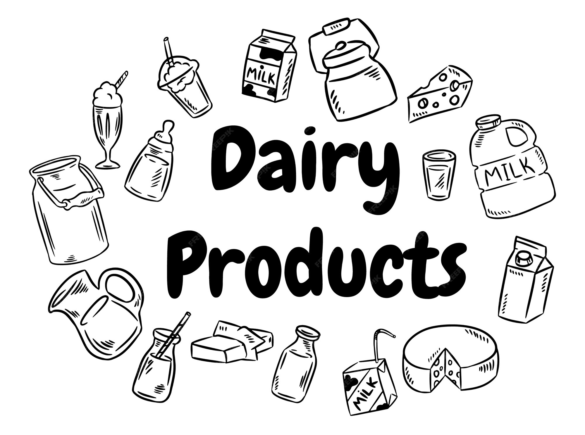 Dairy working Day черно-белый