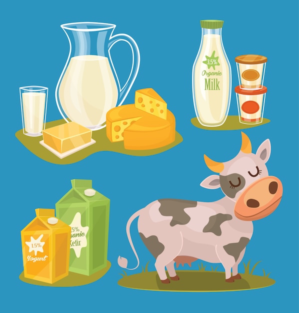 Dairy products isolated