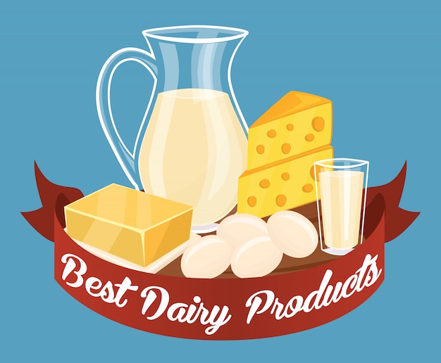 Vector dairy products isolated