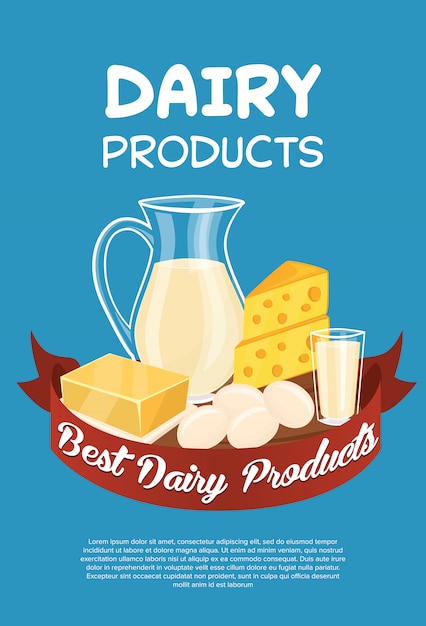 Vector dairy products poster template