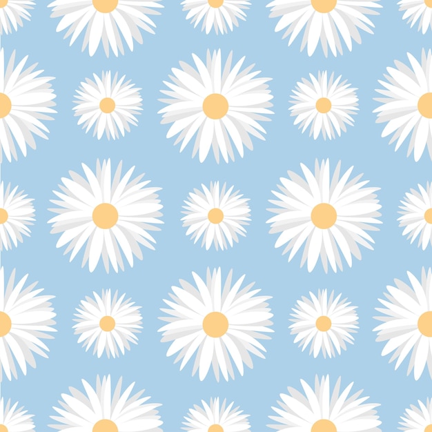 Daisies seamless pattern with the image of daisies spring pattern with flowers for the print vector