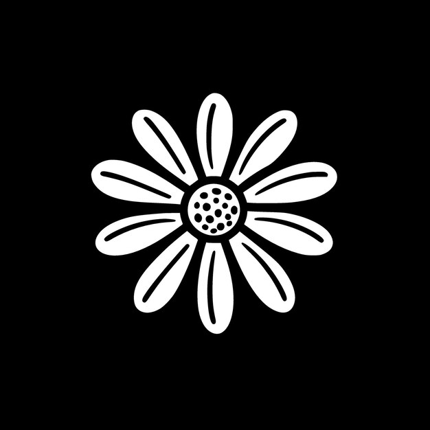 Daisy Black and White Isolated Icon Vector illustration