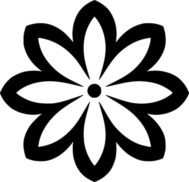 Vector daisy black and white isolated icon vector illustration