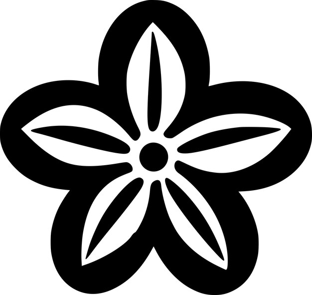 Vector daisy black and white vector illustration