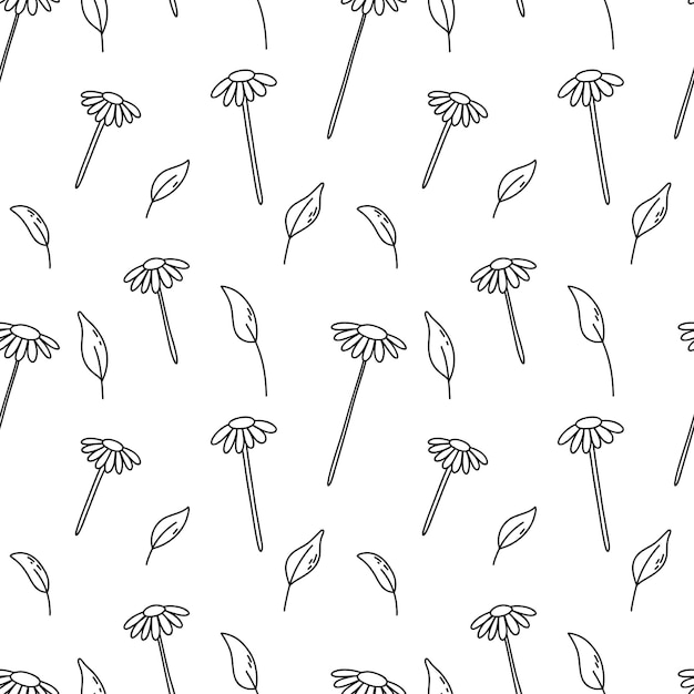 Daisy bloem naadloze patroon overzicht vectorillustratie