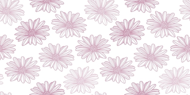 Vector daisy bloem vector patroon achtergrond pastel roze patroon