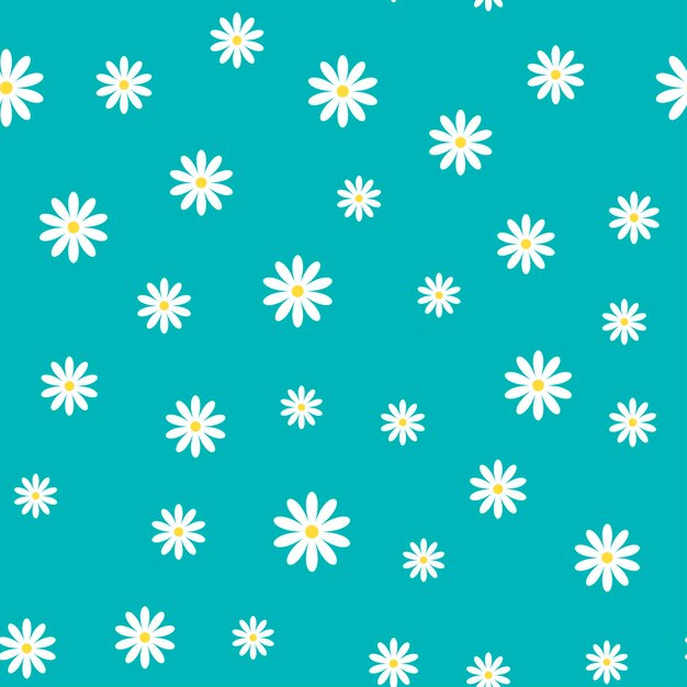 Daisy chamomile vector seamless pattern Vector illustration