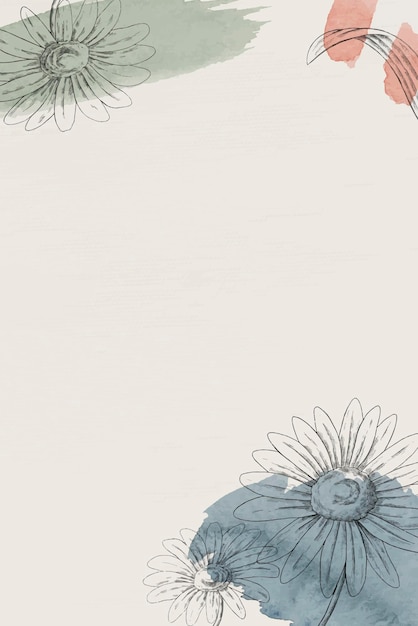 Vector daisy flower frame on beige background vector