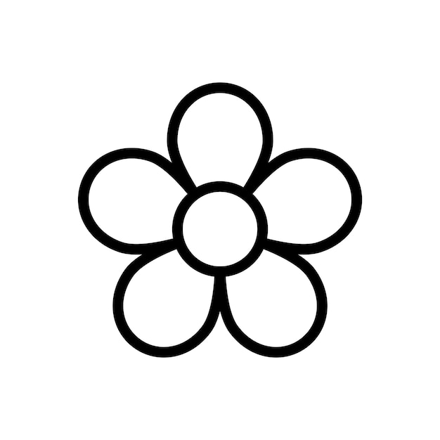 Vector daisy flower platte overzicht pictogram geïsoleerde vectorillustratie