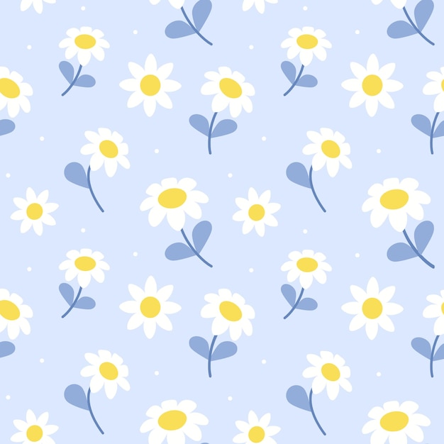 Daisy flower seamless pattern background