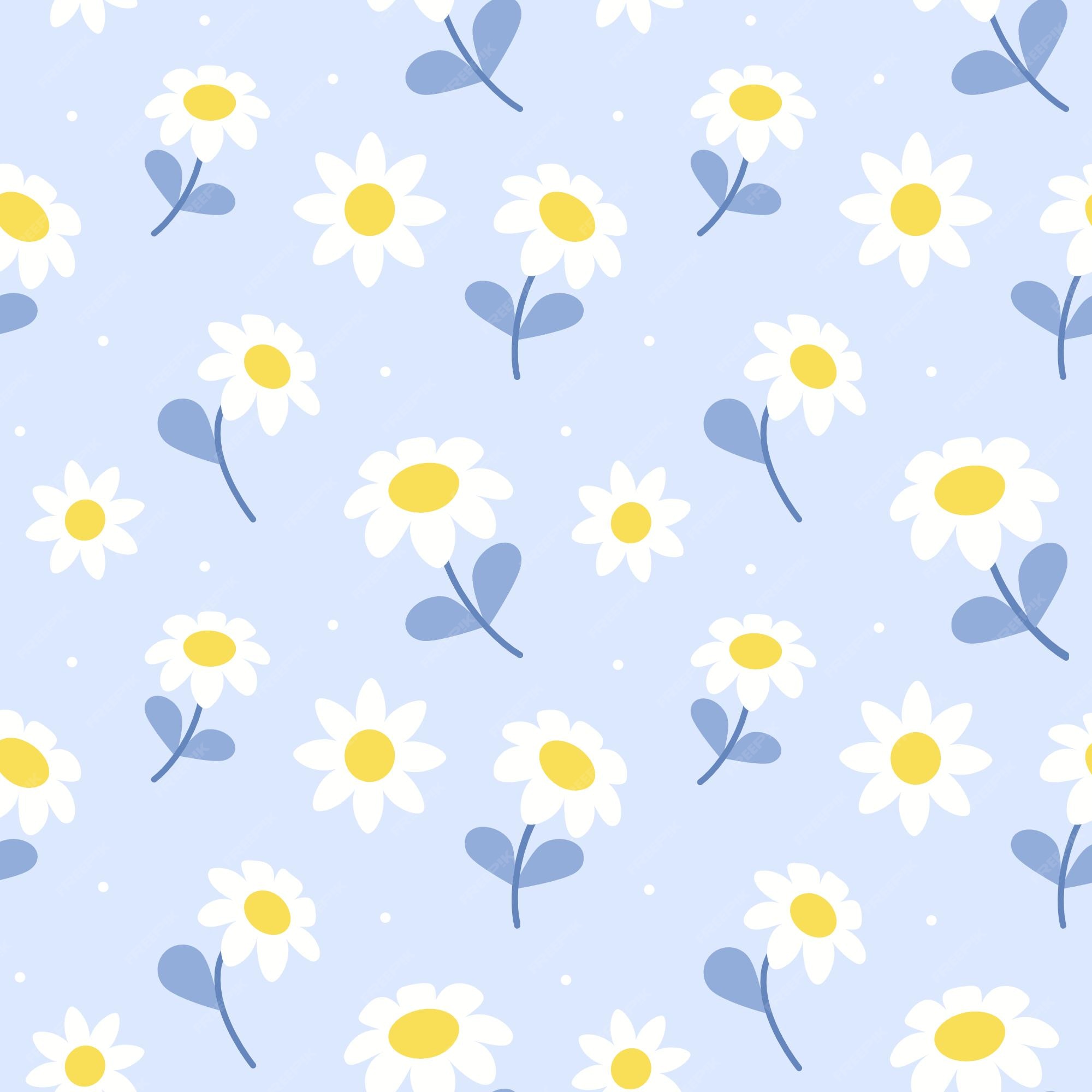 Premium Vector | Daisy flower seamless pattern background