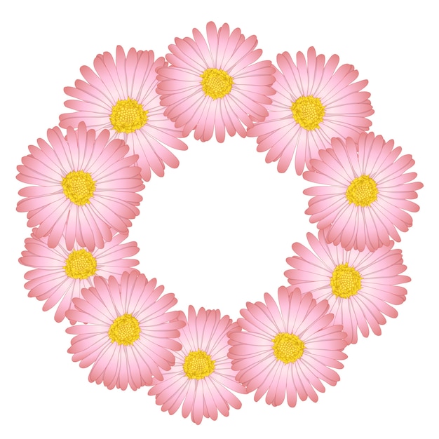 Vector daisy flower wreath