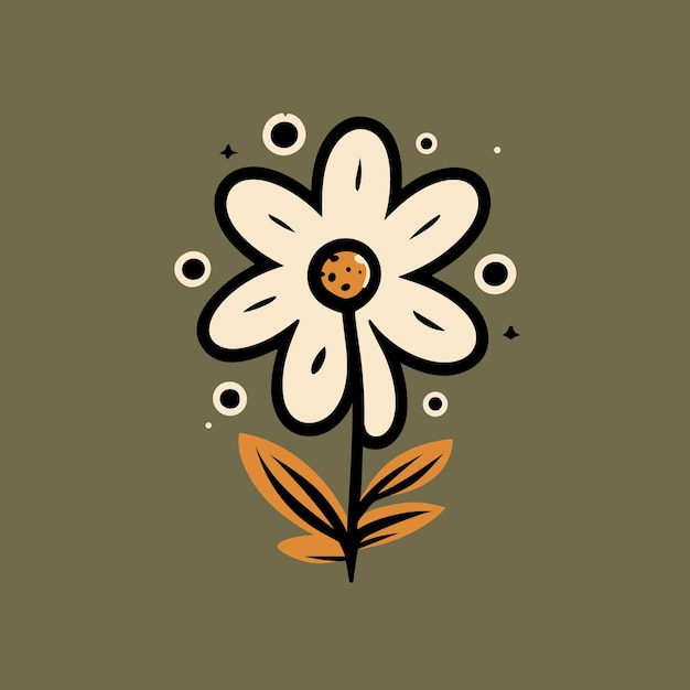 Illustrazione vettoriale del logo minimalista e piatto daisy