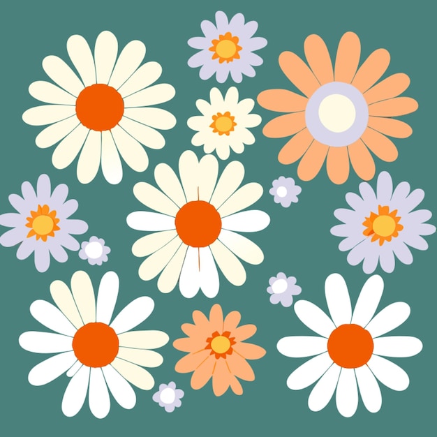 Vector daisy simple pattern vector illustration