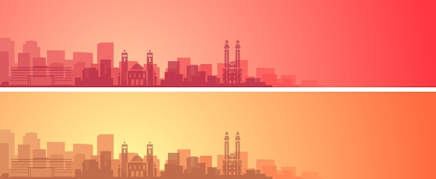 Banner di paesaggio bellissimo skyline di dakar