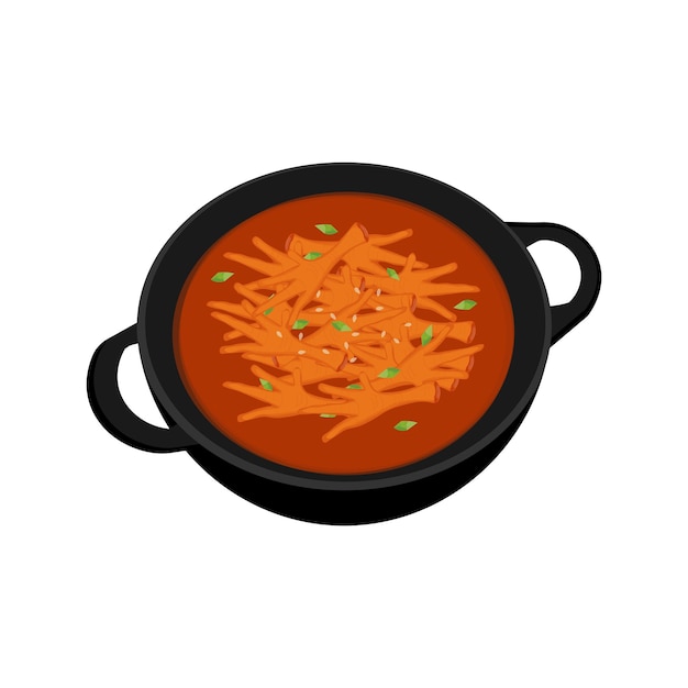 Dakbal Boiled Spicy Chicken Feet Illustration Logo