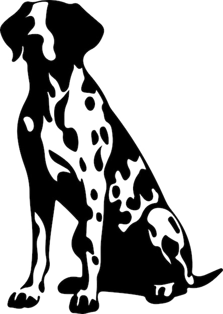 Vector dalmatian black silhouette with transparent background