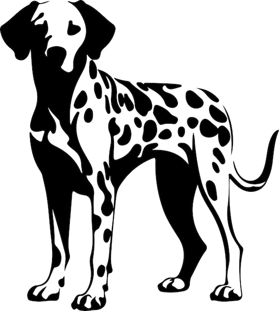 Dalmatian black silhouette with transparent background