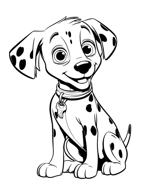 Dalmatian Dog Coloring Page For Kids