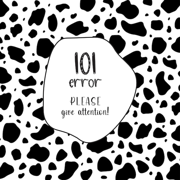 Vector dalmatian dots - a pet message - error error - please give attention!
