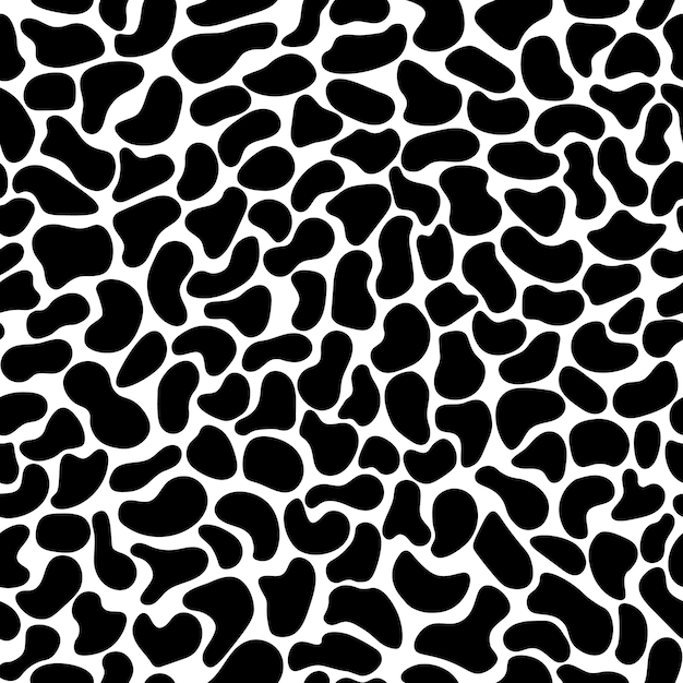 Dalmatian seamless patternnatural texture of black spots on white background vector illustration