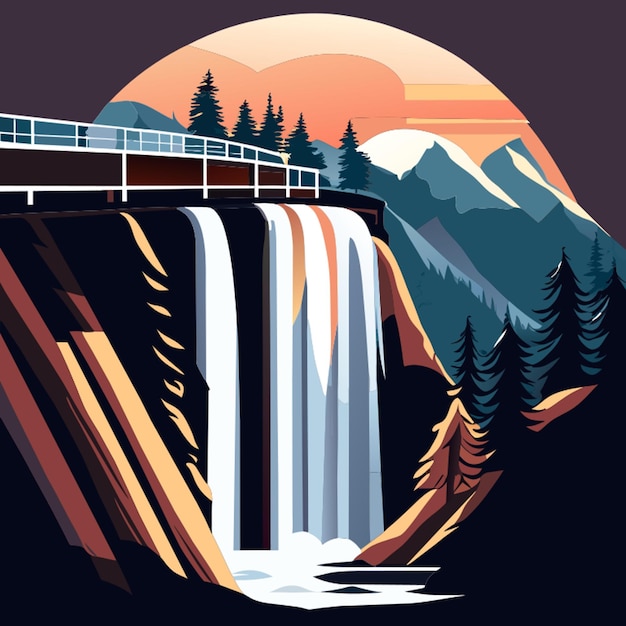 Vector dam vector illustration