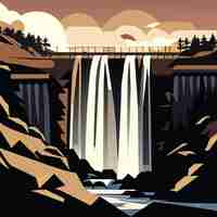 Vector dam vector illustration