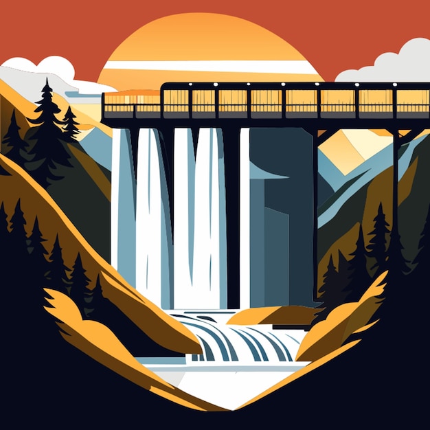 Vector dam vector illustration