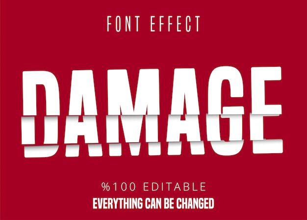 Damage text, editable font effect