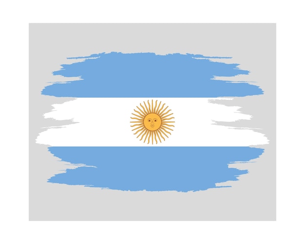 Damaged flag Argentina Argentina flag with grunge texture National flag Argentina with coat arms