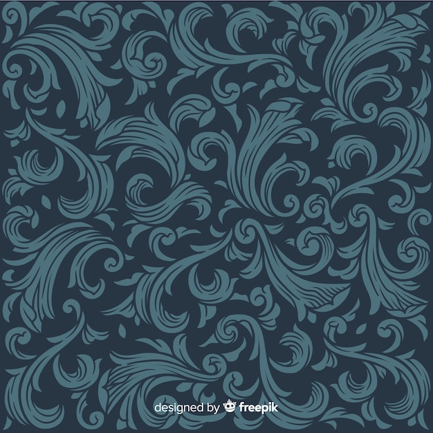 Damask background hand drawn style