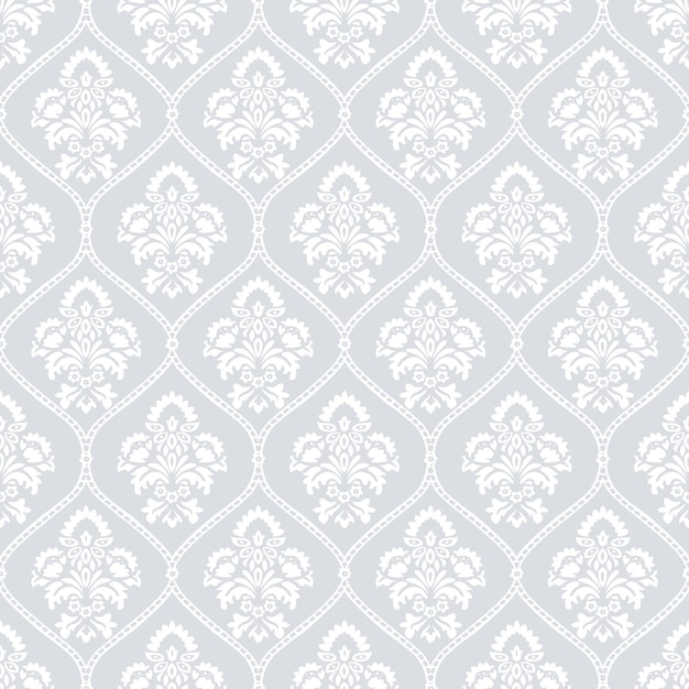 Vector damask flowers seamless pattern background